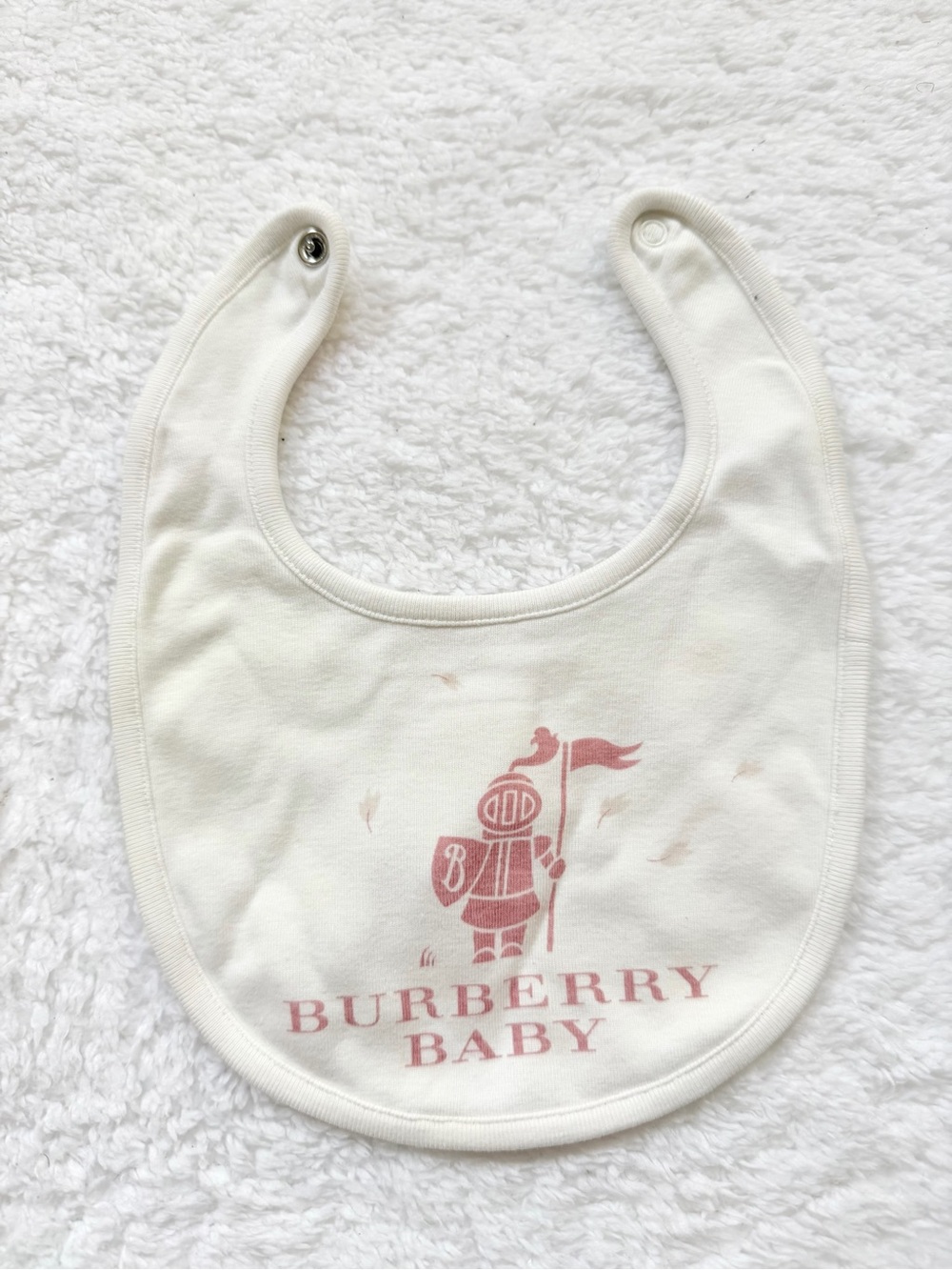 Burberry Baby Bib Infant Girl Unisex Sheep Nova Check Beige Plaid Cotton